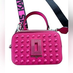 KARL LAGERFELD Paris Women's Vibrant Pink Simone Studded Crossbody Bag